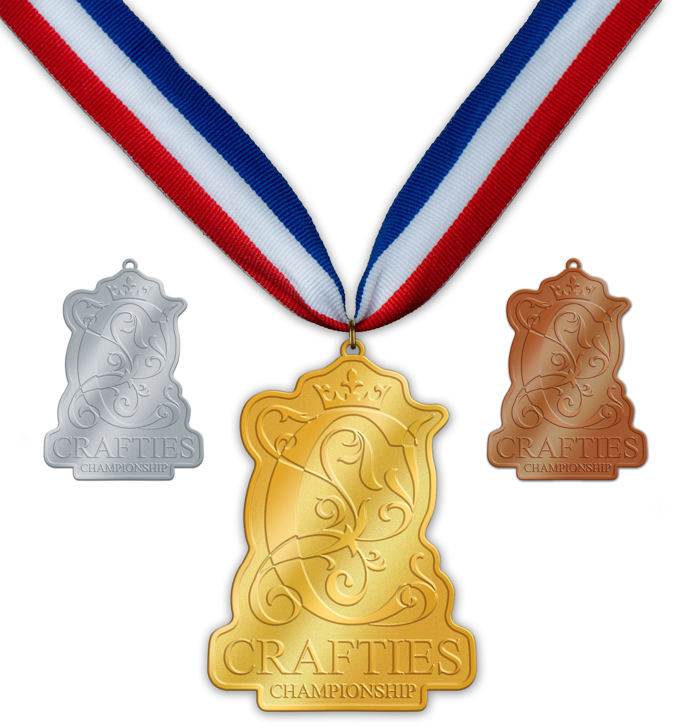 Crafties Championship Medals - Gold, Silver, Bronze