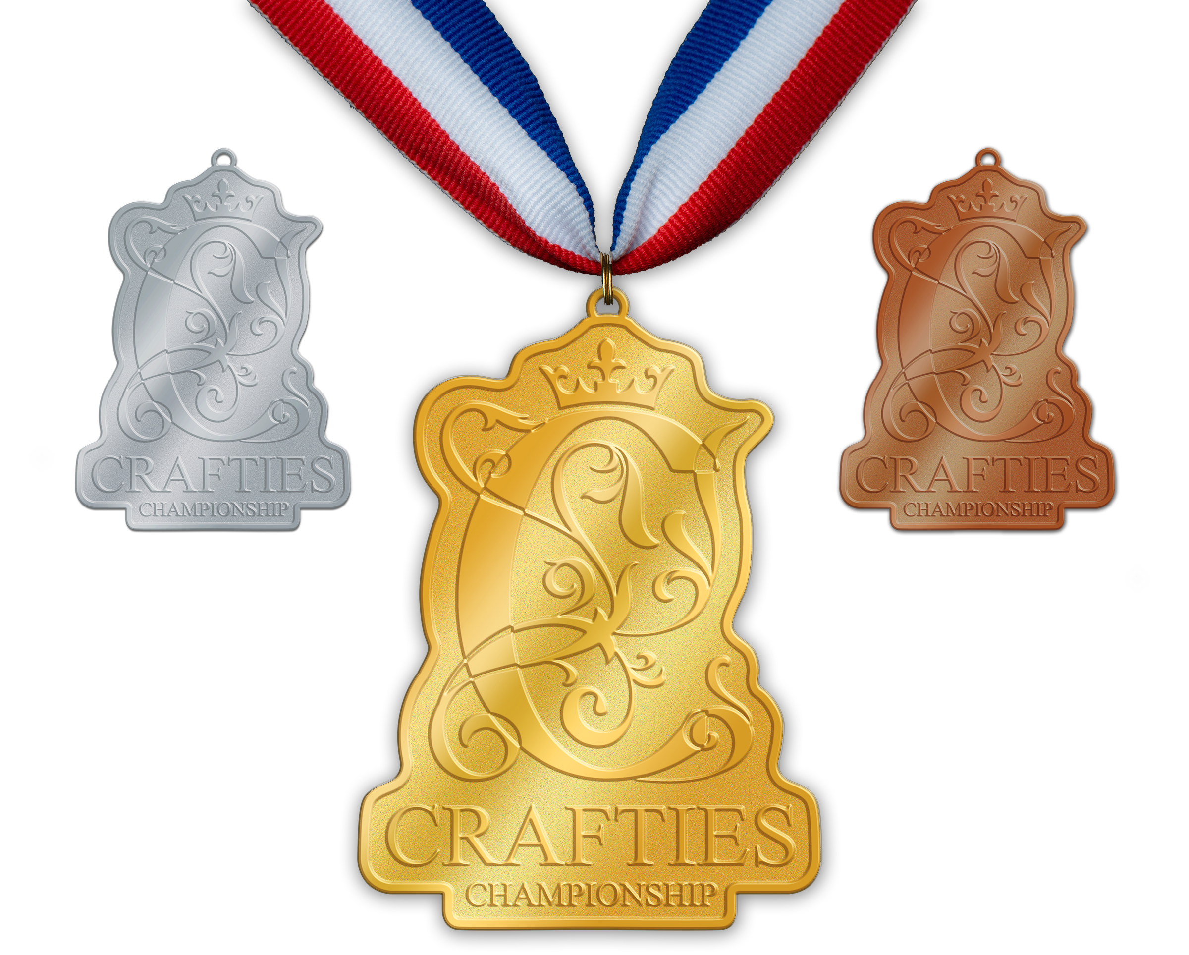 Crafties Championship Medals - Gold, Silver, Bronze